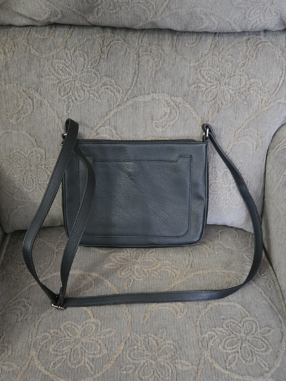 Roots Black Crossbody Bag with Logo Interior